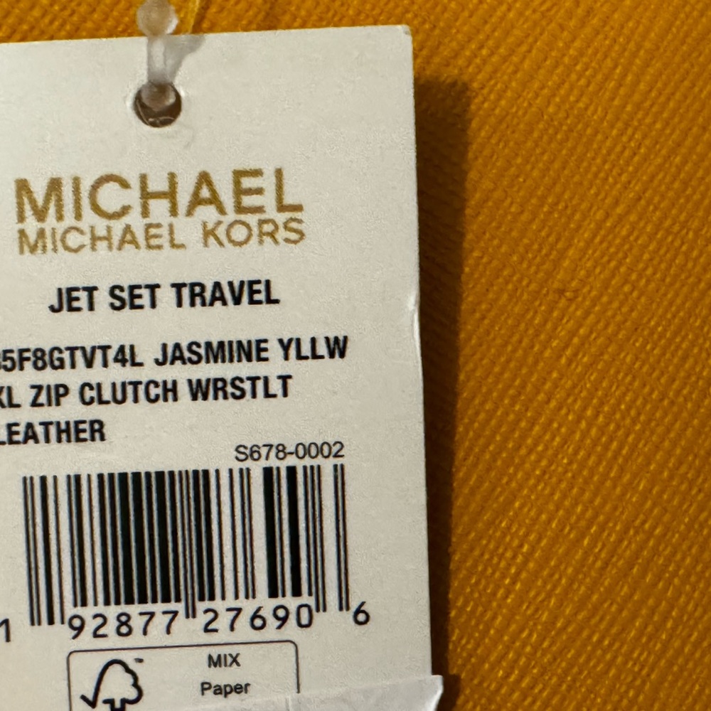 Michael Kors Jet Set Travel XL Zip Clutch Wristlet Leather New - Picture 5 of 6
